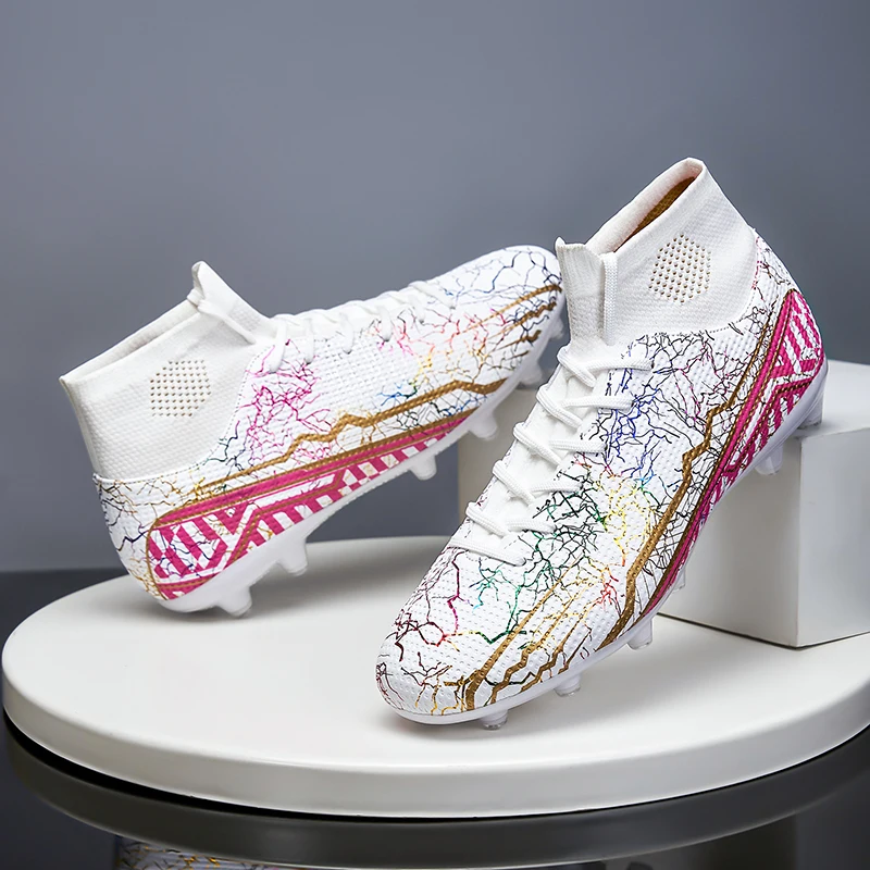 

Professional Non Slip Football Boots Mens Football Shoes High Top FG/TF Grass Adult Outdoor Futsal Court Football Boot for Men