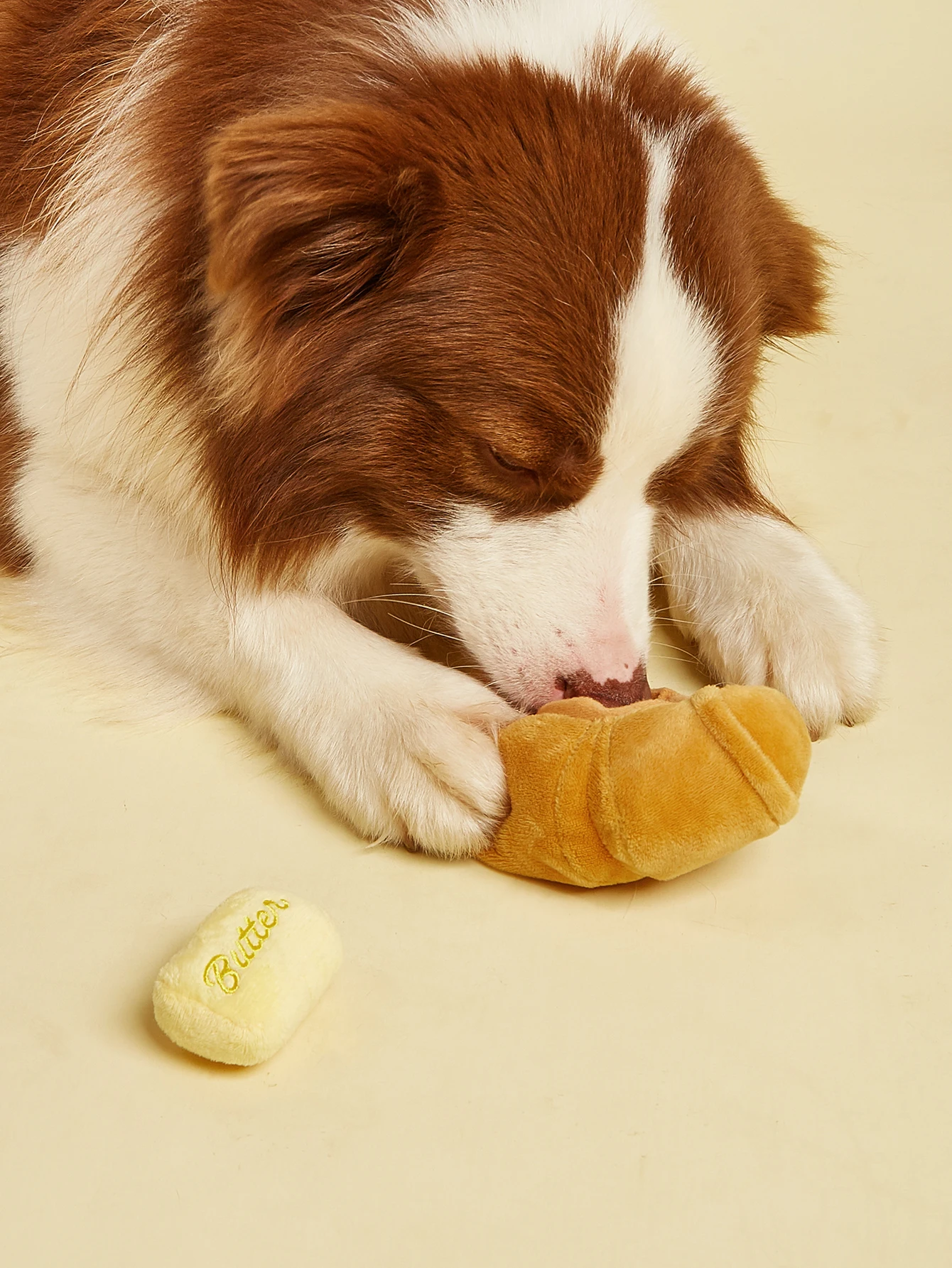 Juguetes de peluche chirriantes para perros, forma de comida, lindos panes de peluche, Limpieza de dientes de perro, juguete masticable con chirriantes para P