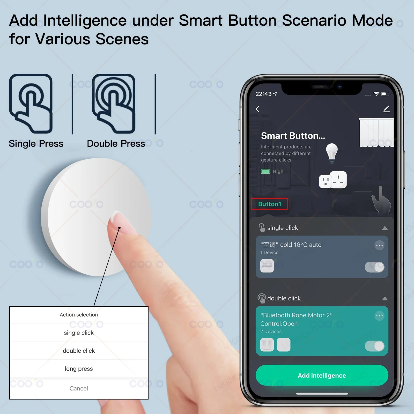 Tuya ZigBee Smart Button Scene Switch Intelligent Linkage Wireless Remoter Battery Powered Automation Works With Tuya Smart Life