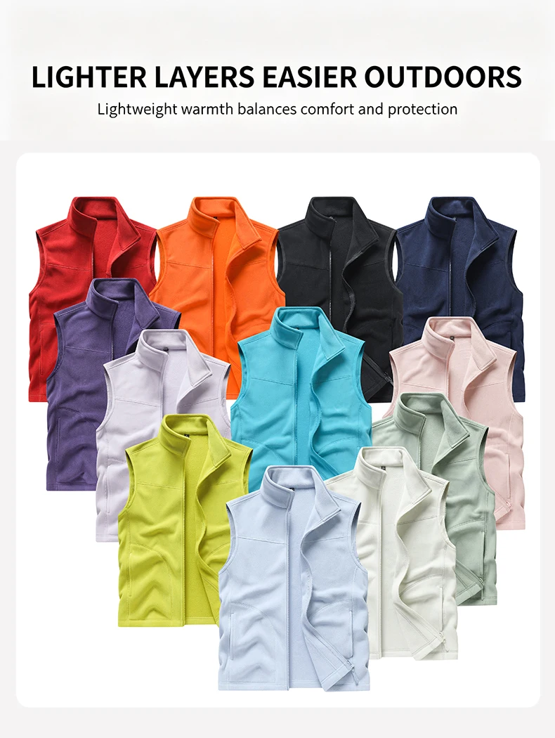 EUMERGX Unisex Thermofleece Gefütterte Weste Leichte Ärmellose Jacke Winter-Layering für Outdoor-Wanderungen Camping Täglichen Gebrauch – Detail 5
