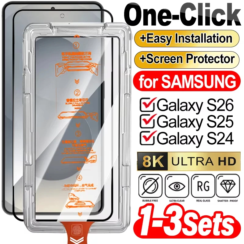 

Защитное стекло на весь экран (1-3 шт.) для Samsung Galaxy S26 S25 S24 Ultra S23 S22 Plus S25 Edge S24 S23 FE, простая установка