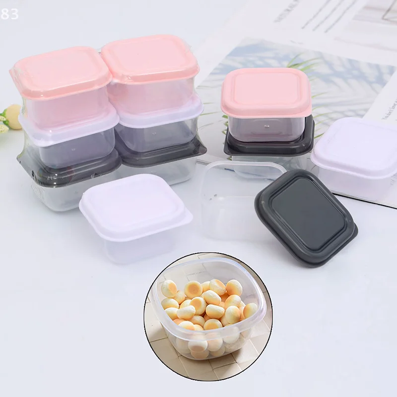 

6pcs Three Colors Candy Nut Snack Storage Box Desktop Square Mini Storage Kitchen Spice Storage Box Jam Box