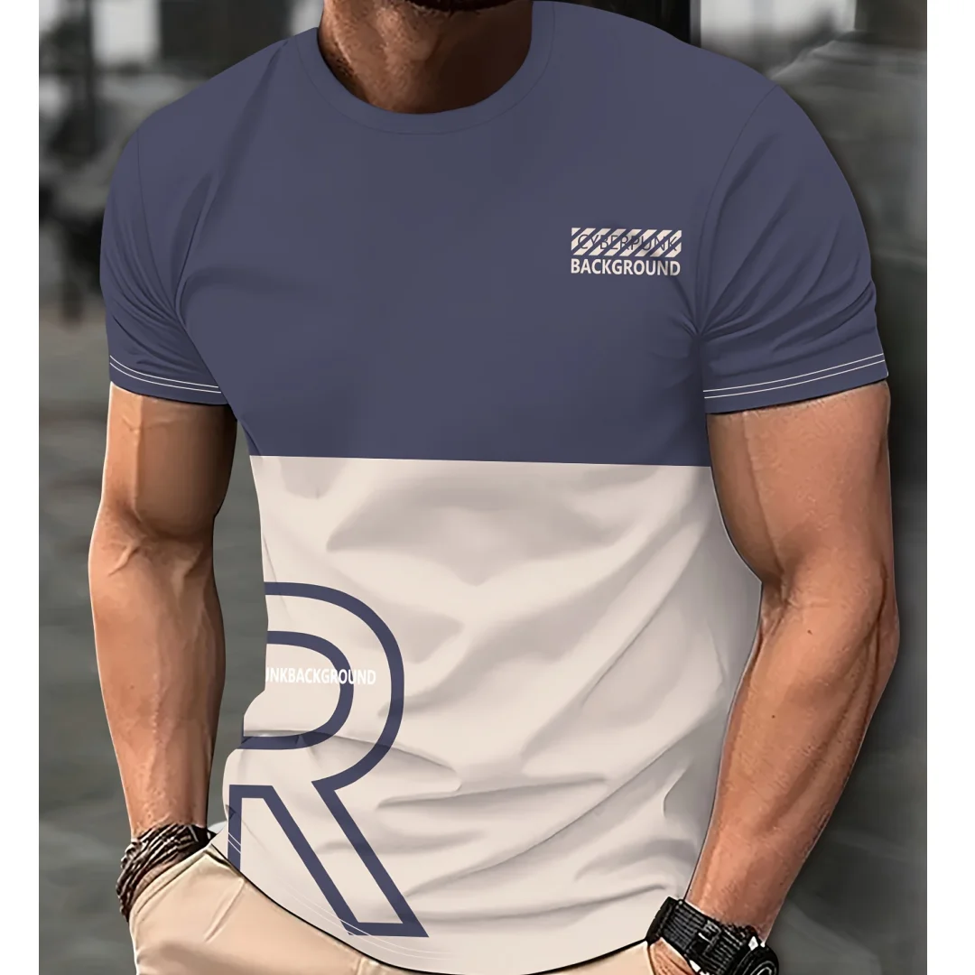 Camiseta sencilla con letras para hombre, camisa informal de manga corta con estampado 3d, ropa de uso diario, moda de verano