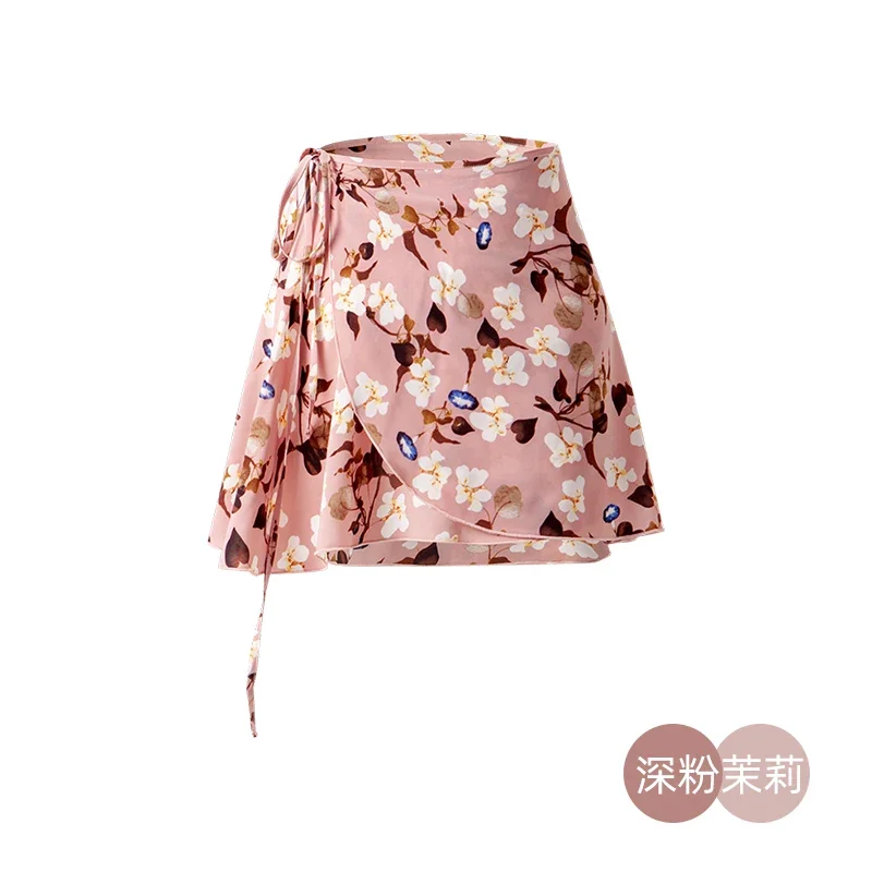 Gonna da ballo per balletto Bambini adulti Body in chiffon per pratica di fiori Tutu Abito da ballo per balletto avvolgente con stampa floreale da donna