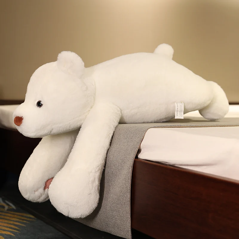 65-120cm Giant Sizd Lying  Long Arm Polar Bear Pillow Kawaii Panda Dolls Bed Cushion Stuffed Soft for Gifts