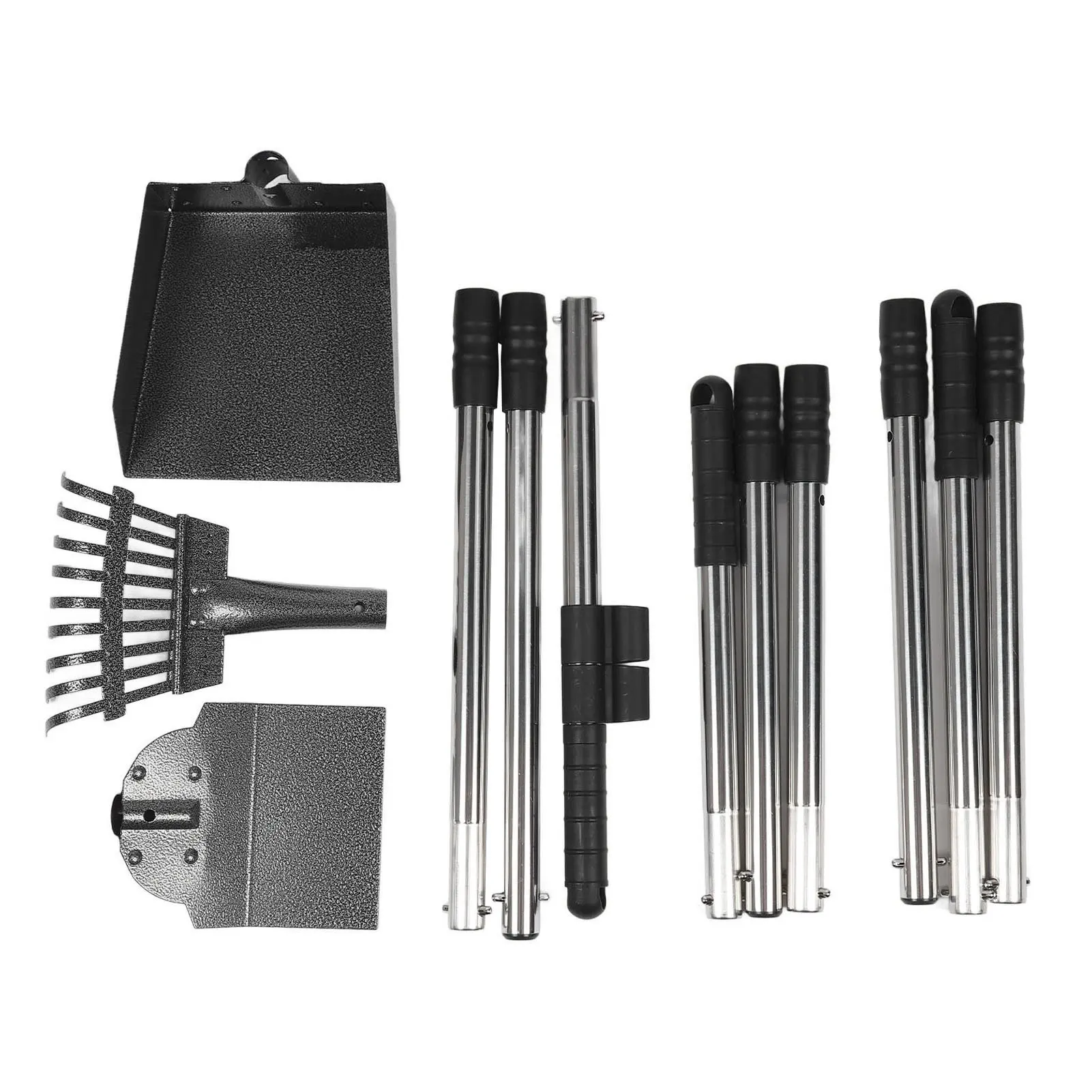 

Dog Pooper Scooper Adjustable Long Handle Tray Rake Shovel Set Portable Pet Waste Removal Scoop Easy Maintenance Black