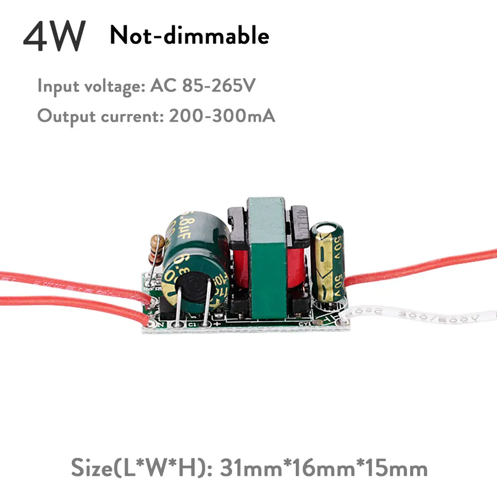 3W 4W 5W 7W LED Driver Input AC 110V 220V DC 12V Power Supply Constant Current Voltage 300mA Dimmable Light Lamp Transformers