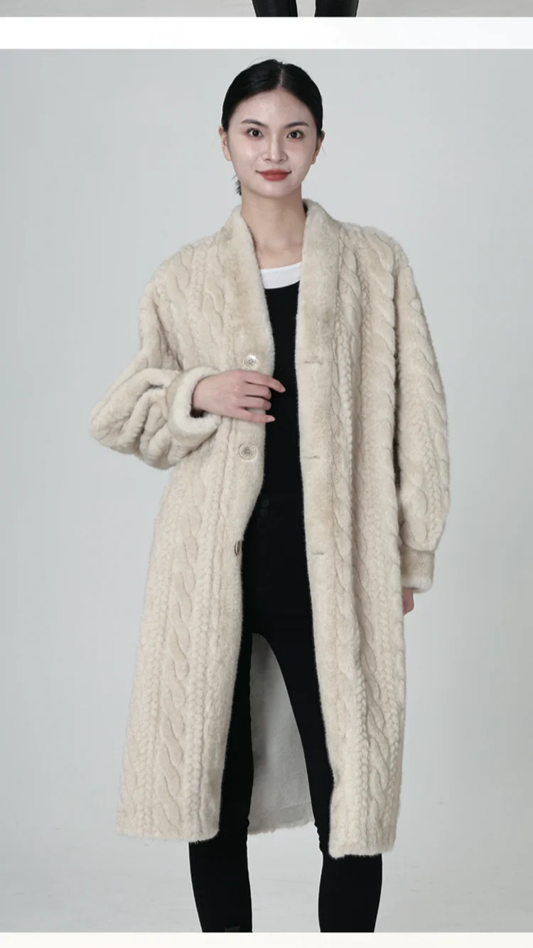 Chaqueta de piel sintética para mujer, abrigo de piel de visón, abrigo de invierno, nuevo