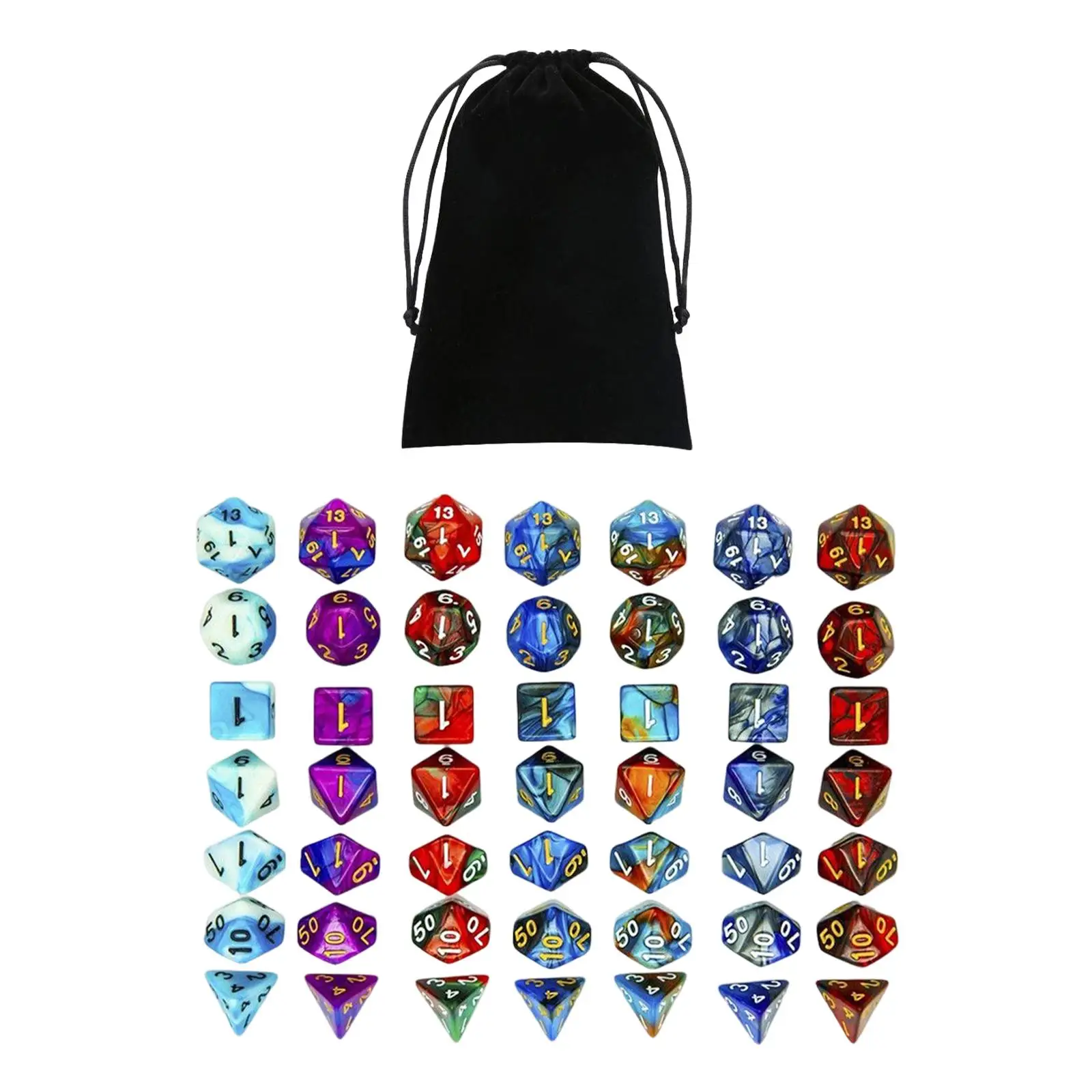 49 Polyhedral Dices Set Toys,D with Pouch for Role Playing RPG Board Game