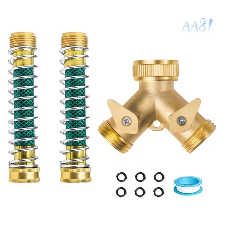

AA81-3/4 дюйма латунный двухсторонний разветвитель шланга для тяжелых условий эксплуатации, надежный разъем Y-образного шланга для наружного патрубка