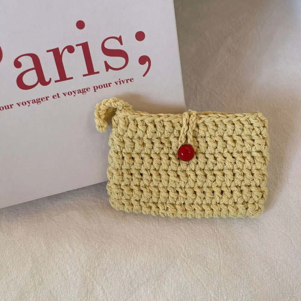 Mode Einfarbig Weben Karte Tasche Handgemachte Kleine Häkeln Geldbörse Quadratische Stricken Mini Handtaschen für Damen/Mädchen