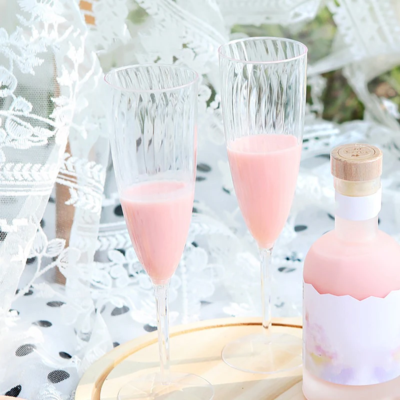 1/8pcs Plastik Champagner Gläser Flöten 180ml Einweg perfekte Hochzeits feier liefert klare Tassen Küchengeräte