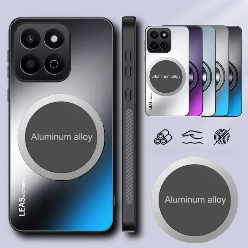 الفاخرة سيارة معدنية حامل مغناطيسي جراب هاتف ل الشرف Magic7 7pro 7RSR 200 برو لايت X9C الذكية X8C X7C AG حماية غطاء سيليكون