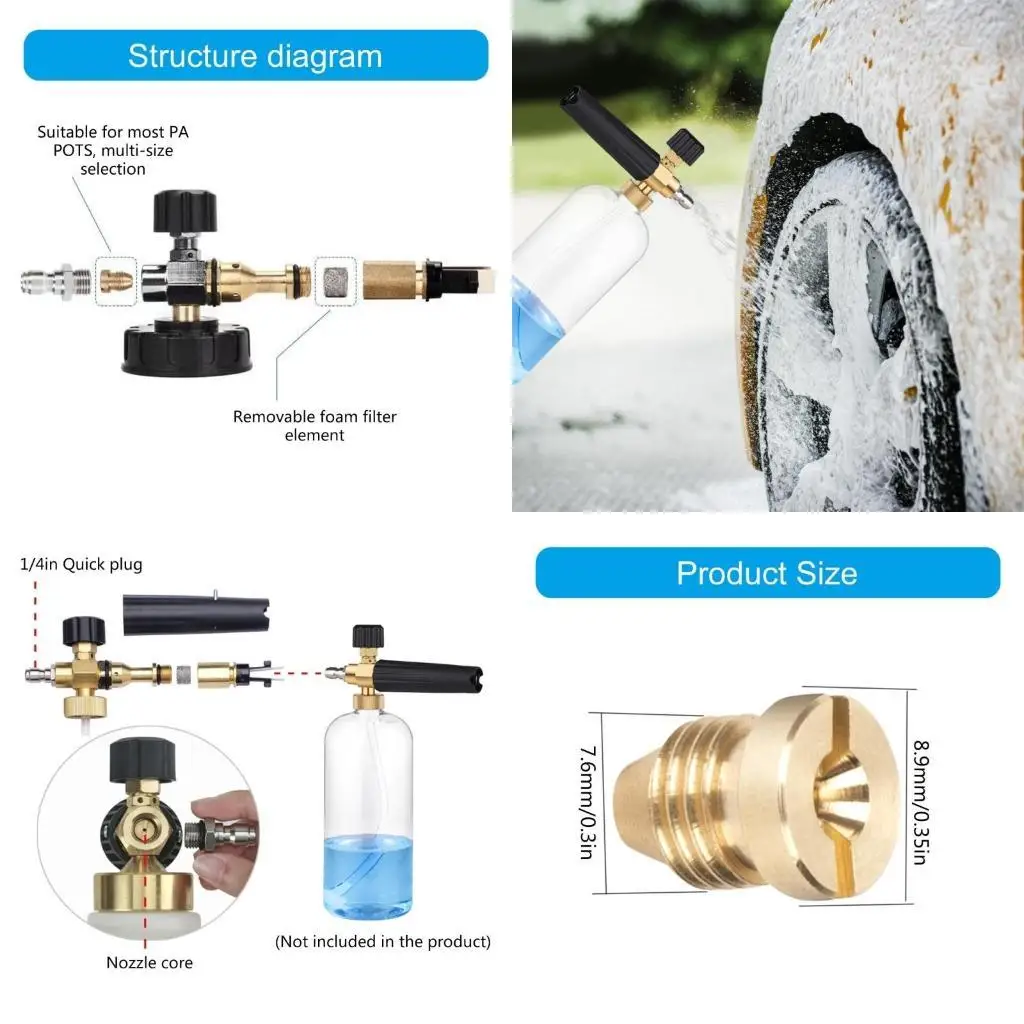 652F Easy Installation Brass Sprayer 1.0/1.1/1.15mm for Coffee Lover Fine Foam Jet, Simple to Clean, Office Home or Cafe