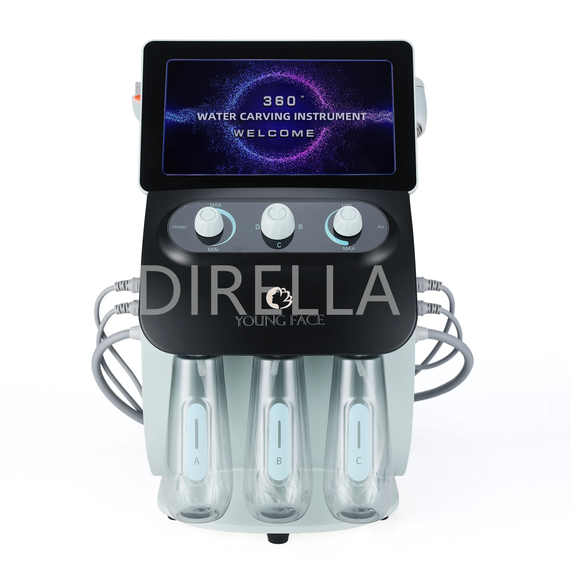 2024 6 In 1 Visual Blackhead Removal Suction Head Hydro Skin Scrubber Bubble Jet Peel Spray Hydra Dermabrasion Facial Machine