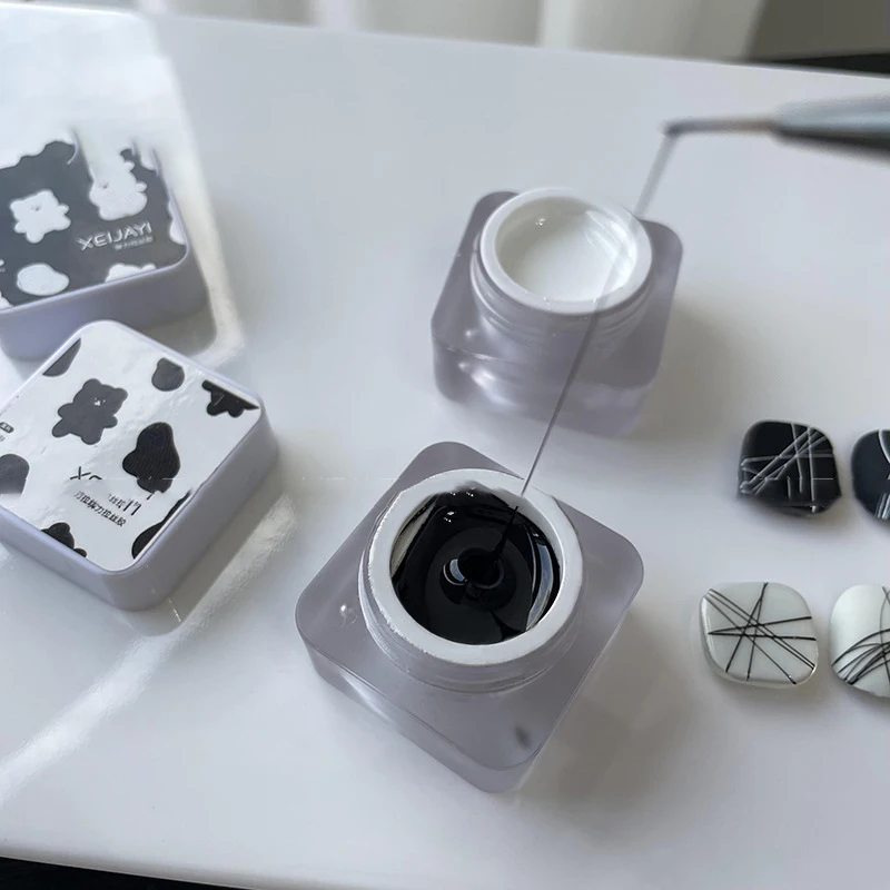 5ml White Black Silver Spider Wire Drawing Gel Nail Polish UV Liner Painting Outline Gel Varnish Nails Art For Manicure Decor