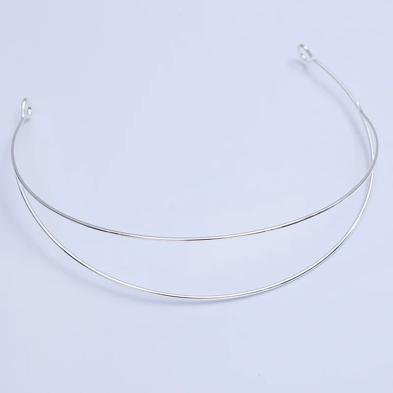 3pcs Metal Hairband Two-line Bride Crown Headdress DIY Jewelry Components Wedding