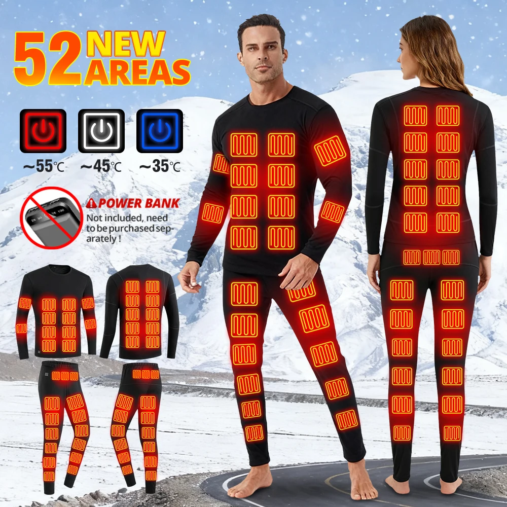 

Heated Underwear USB Winter Thermal Electric Heating Underwear Men's Ski Moto Cycling Heating Thermal Underwear