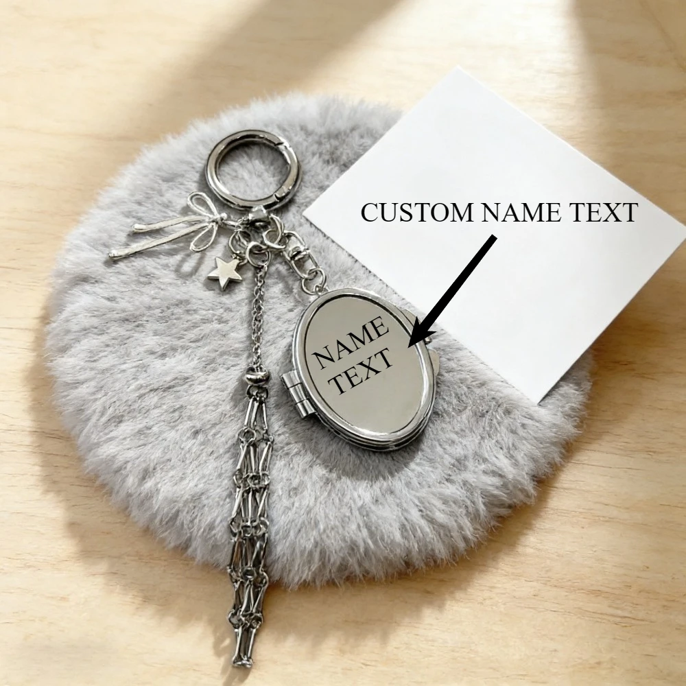 

Free Customized New High-end Round Head Silver Y2k Lipstick Mesh Pocket Pendant Fashion Bags Hanging Socialite Keychain Gifts