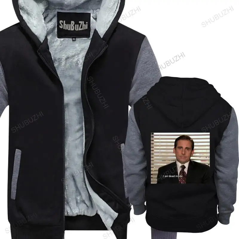 

Man black zipper thick hoodies The Office jacket the office tv series tv show amazing dead inside mood unisex Outwear men hoody