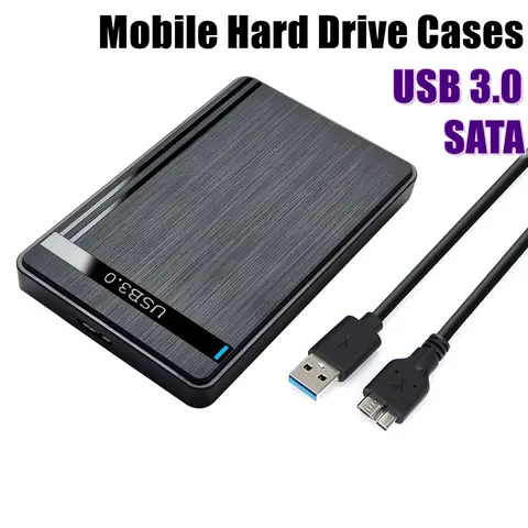 모바일 하드 드라이브 케이스 SATA-USB3.0 HDD, SSD 외장 스토리지 HDD 박스, USB3.0/2.0 케이블 ABS, 2.5 인치