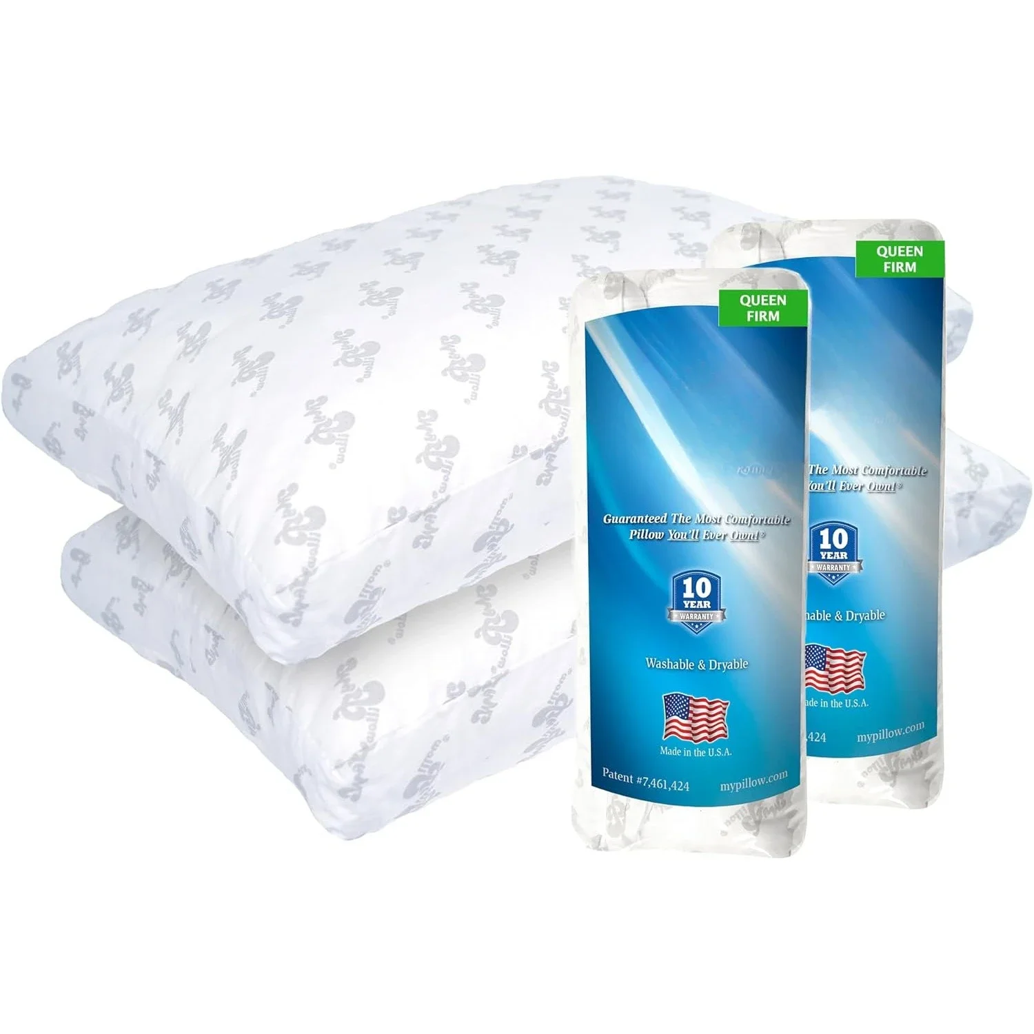 

Подушки для постельного белья для сна Queen Size, набор из 2 шт., с ластовицей для спины, живота или боковых сна - My Pillow Premium Pillow
