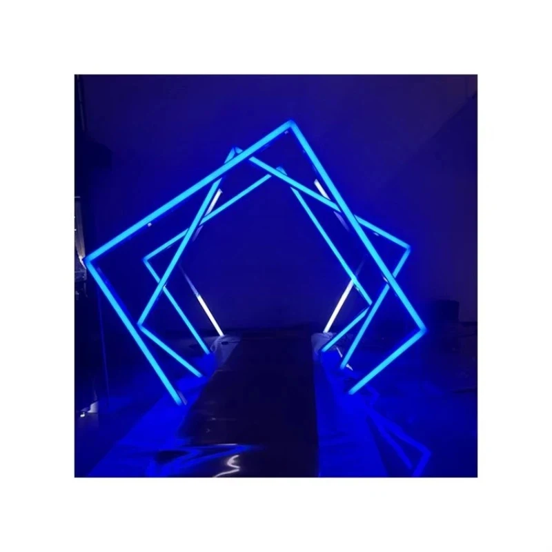 

Wedding Door Tunnel Lighting Background Panel Props Stage Geometric Metal Wedding Background Arch