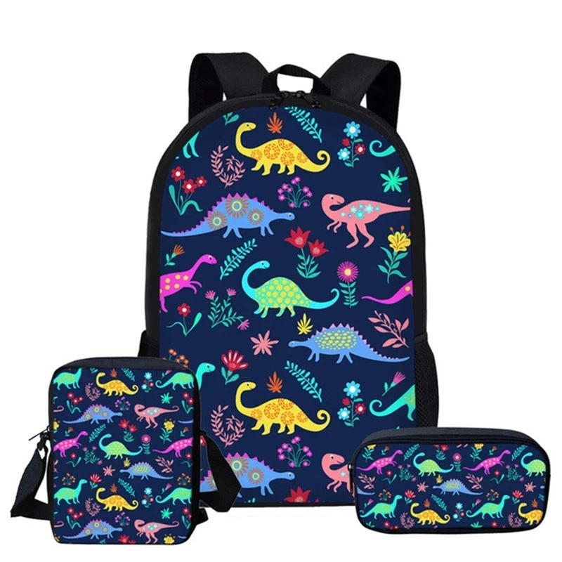 New Dinosaur Backpack Crossbody Bag Pencil Case Primary Middle School Students Boys Girls Cartoon Dinosaur Schoolbag