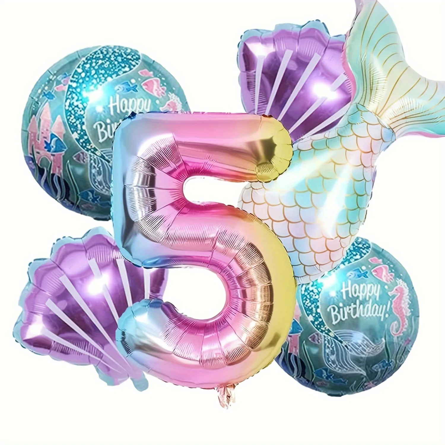 Mermaid Birthday Decorations Party Balloon Foil Balloons Mermaid Tail Balloon Colorful Mermaid Decor Birthday Party Supplies view 2