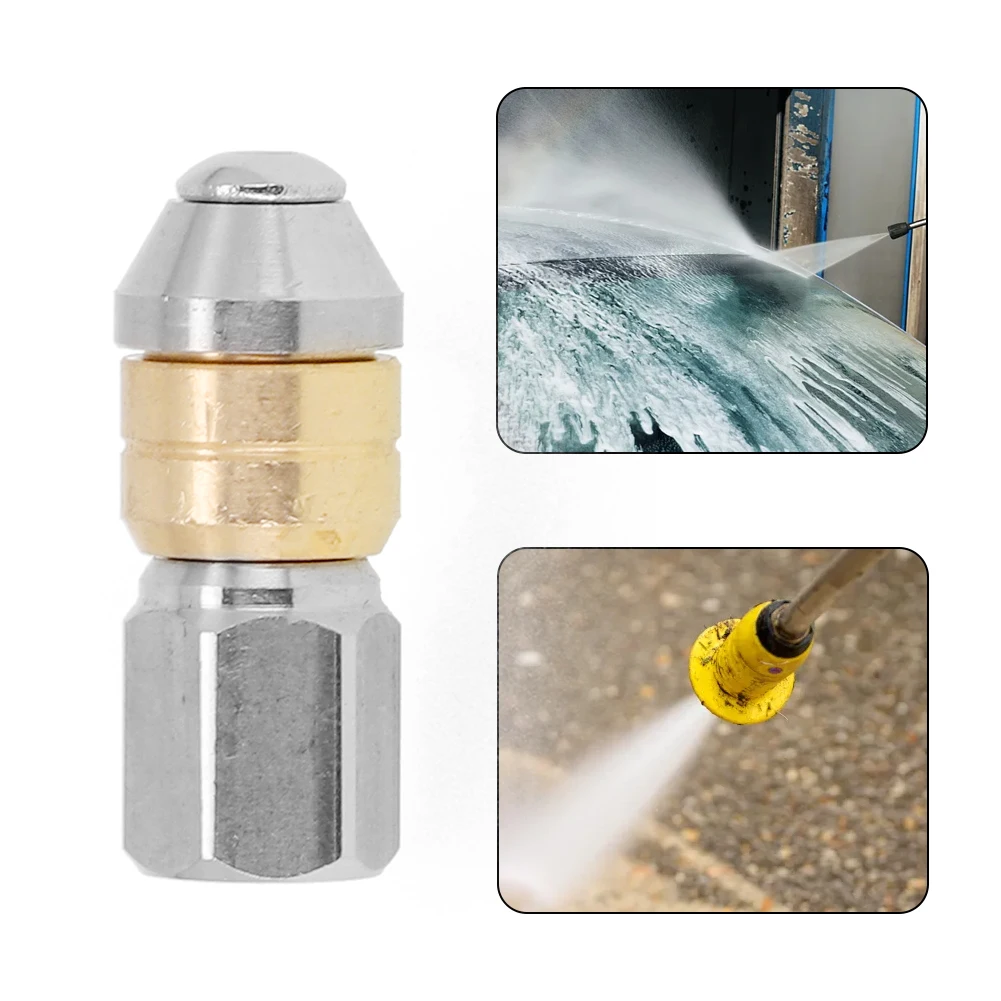 

Stainless Steel Drain Cleaning Accessory Rotating Pipe Nozzle 1/8 Inch IG Perfectly Suited for For high Pressure Use