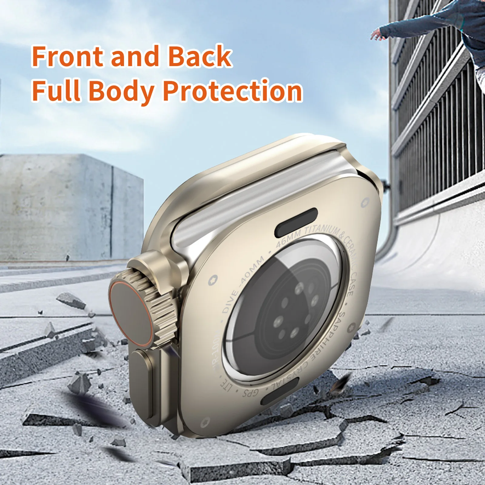 Capa protetora de metal para apple watch, 46mm 42mm, capa protetora para iwatch series10 46mm 42mm, mudança esportiva para ultra 2 49mm