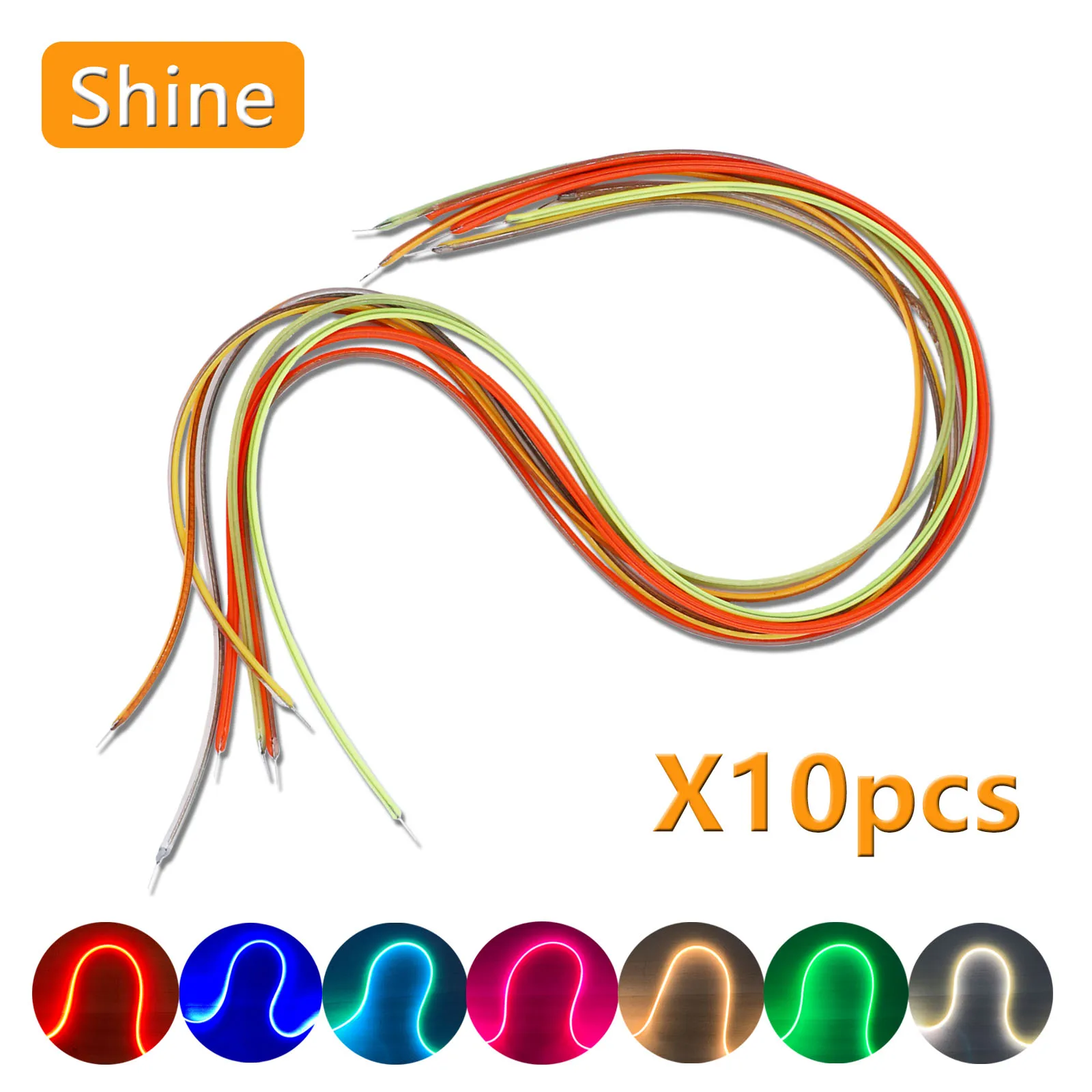 10szt 3V COB LED Filament Elastyczny 300mm 260mm 185mm 145mm 130mm 95mm 80mm 60mm 38mm Żarówka Edisona Części do lamp Dekoracja diod LED