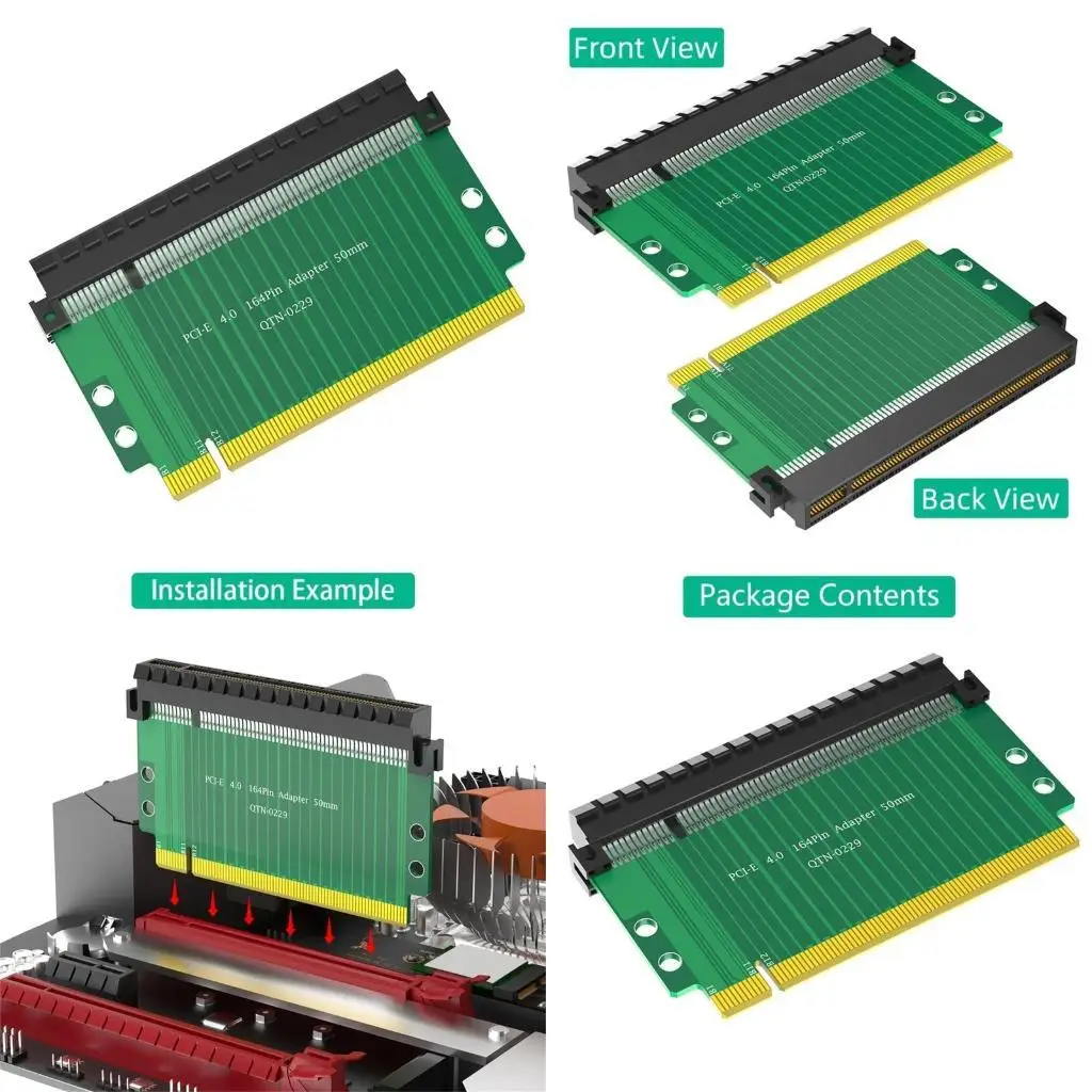 

652F PCIE 16X 4,0 90 градусов Обратный мужской и женский резервный шарики для адаптера для установки сервера для рабочего стола