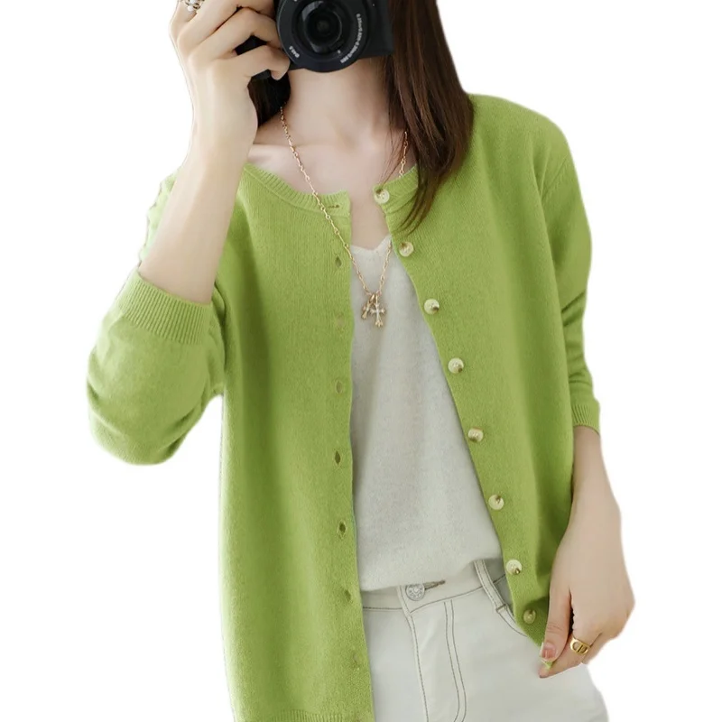 니트웨어 긴 소매 블랙 니트 스웨터 여성 가디건 신상품 O넥 니트 스웨터 가디건 여성 상의 스웨터 여성용 Q2674