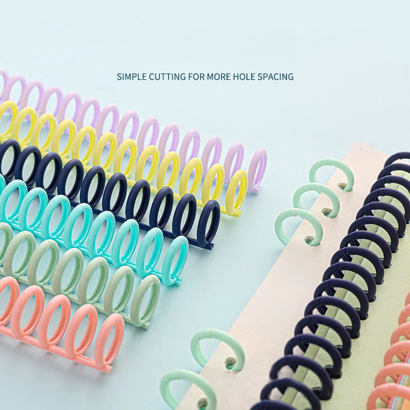 

10Pcs Loose Leaf Binder Spiral Rings 30 Holes DIY Plastic Notebook Binding Clip Circles Opening Ring School Stationery Supplies