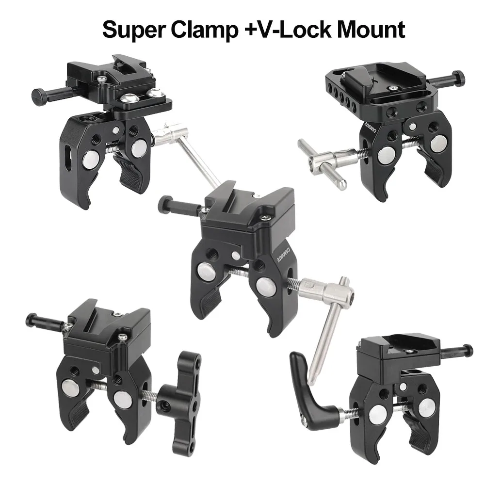 

Универсальный зажим CAMVATE Super Crab Clamp + быстросъемный адаптер V-Lock для аккумулятора DSLR-камеры