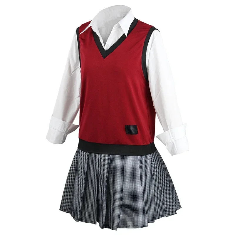 Anime Kakegurui Midari Ikishima Cosplay Shirt Vest Wig Full Sets Halloween Midari Kakegurui Cosplay Costume Wig for Women