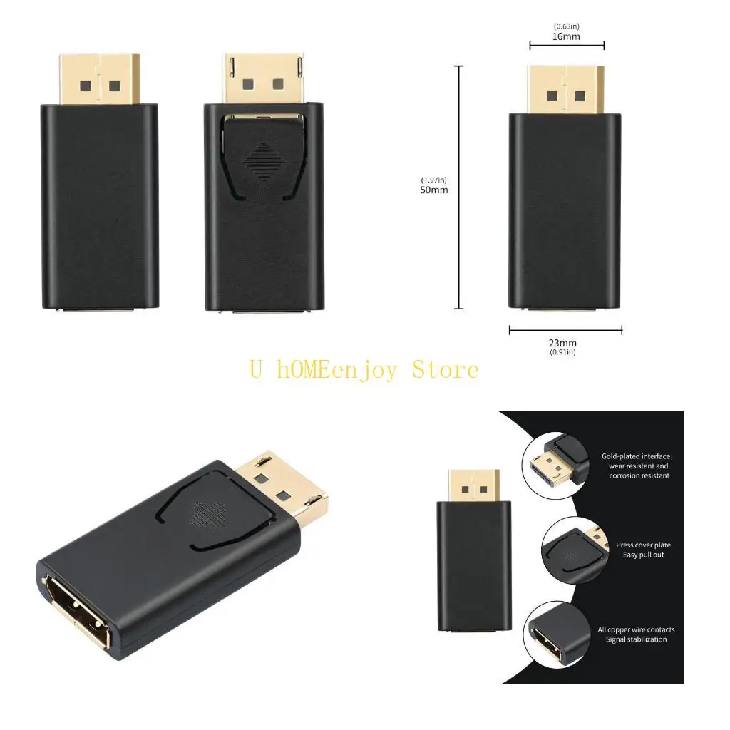B0KF Male to Female Converter 4K 144Hz Supported Conversion Head for PC