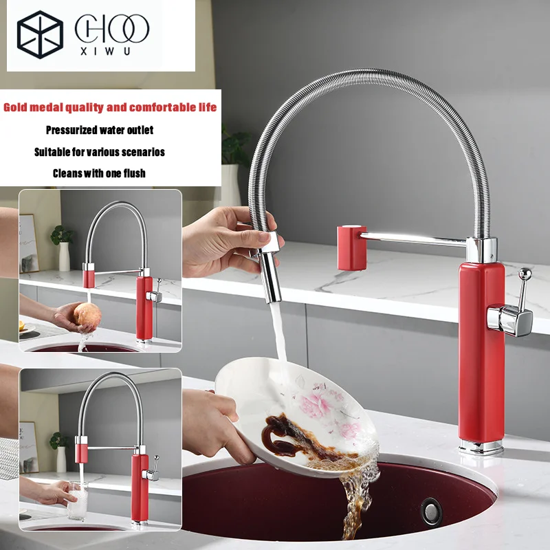 Cocina Baño Grifos fríos y calientes Sensor de grúa Grifos de cocina Grifos de fregadero Grifos táctiles giratorios Grifos montados en encimera