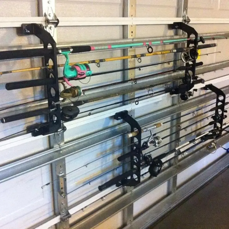 U2JB Fishing Rod Wall Rack, ABS Garage Mount for Tackle Display Use