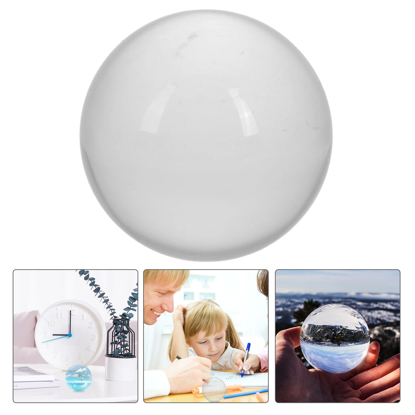 

Crystal Ball Prop Clear Display Artificial Glasses Sphere Photography Props Decorative Balls White Spheres