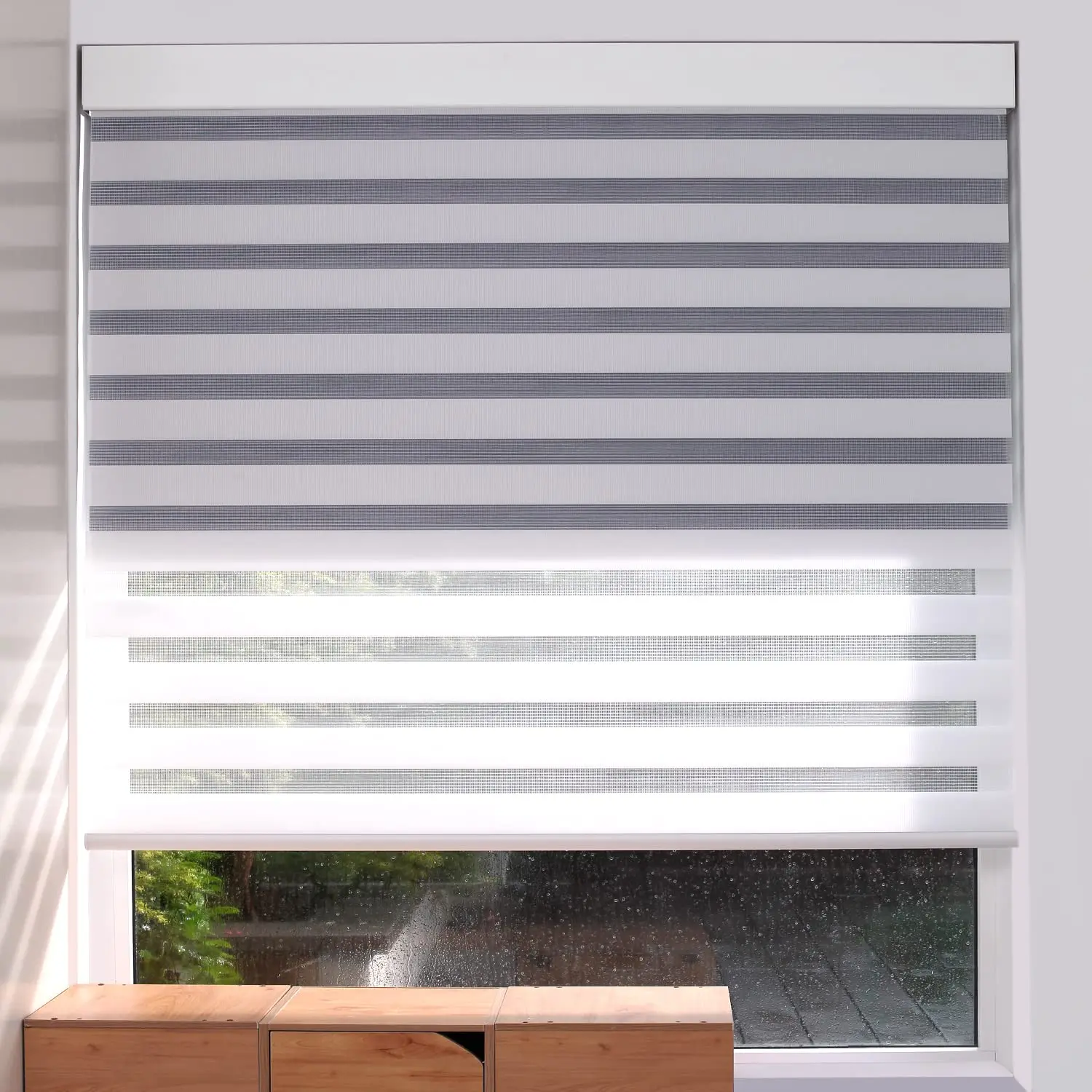 

TIPIACE-Manual Cordless Roller Shades, Dual Layers, Zebra Shades, Suitable for Home, Office, Hotel Window Blinds
