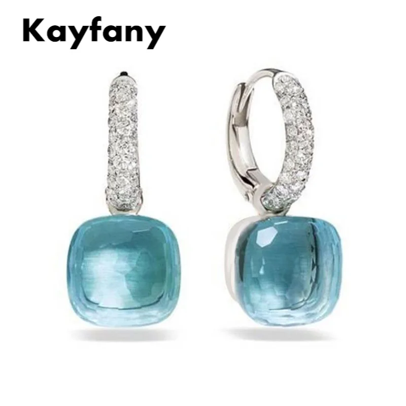 Classic Earrings Candy Style Pendant Earrings Inlay Zircon 23 Colors Crystal Drop Earring For Women Fashion Jewelry Gift