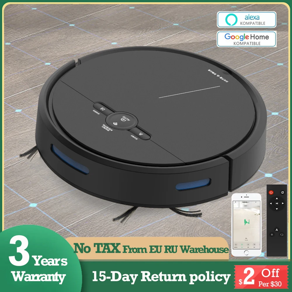 

3600PA Robot Vacuum Cleaner Smart Wireless Remote Control Navigation APP Area On Map Water tank Sweep Machine Cleaner Robot