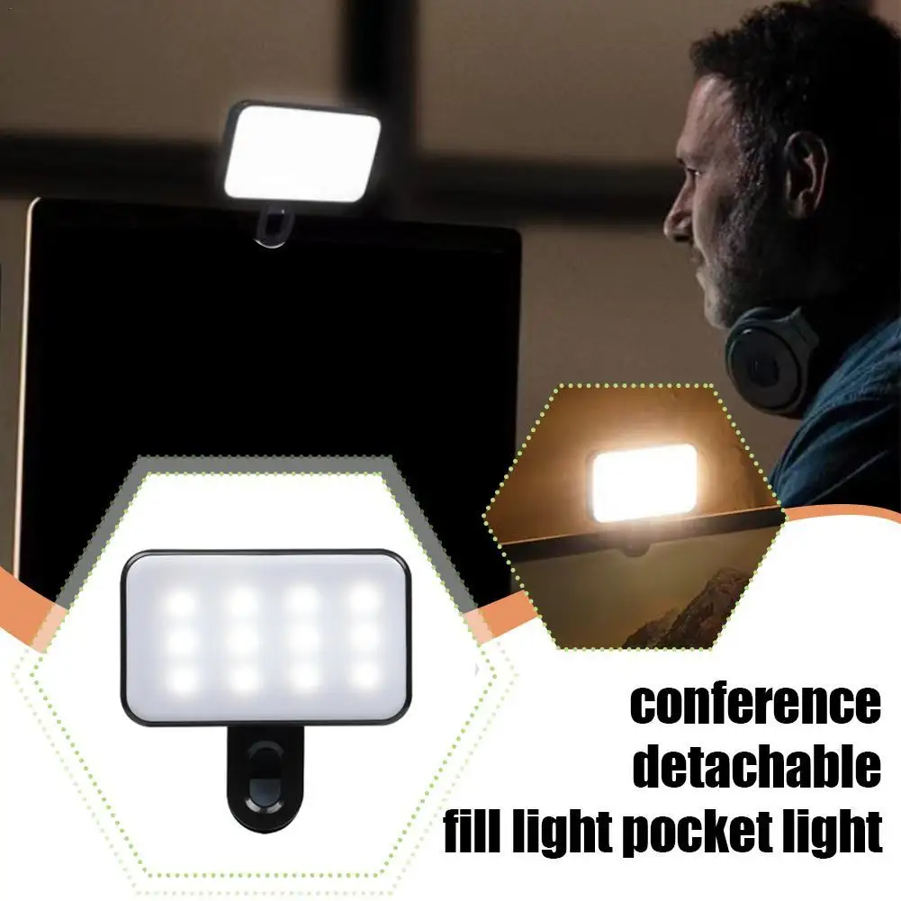 Conference Detachable Fill Light Pocket Light Mini Video Light Live Streaming Vlog Photography Fill Lamp Selfie Adjustable 1pcs