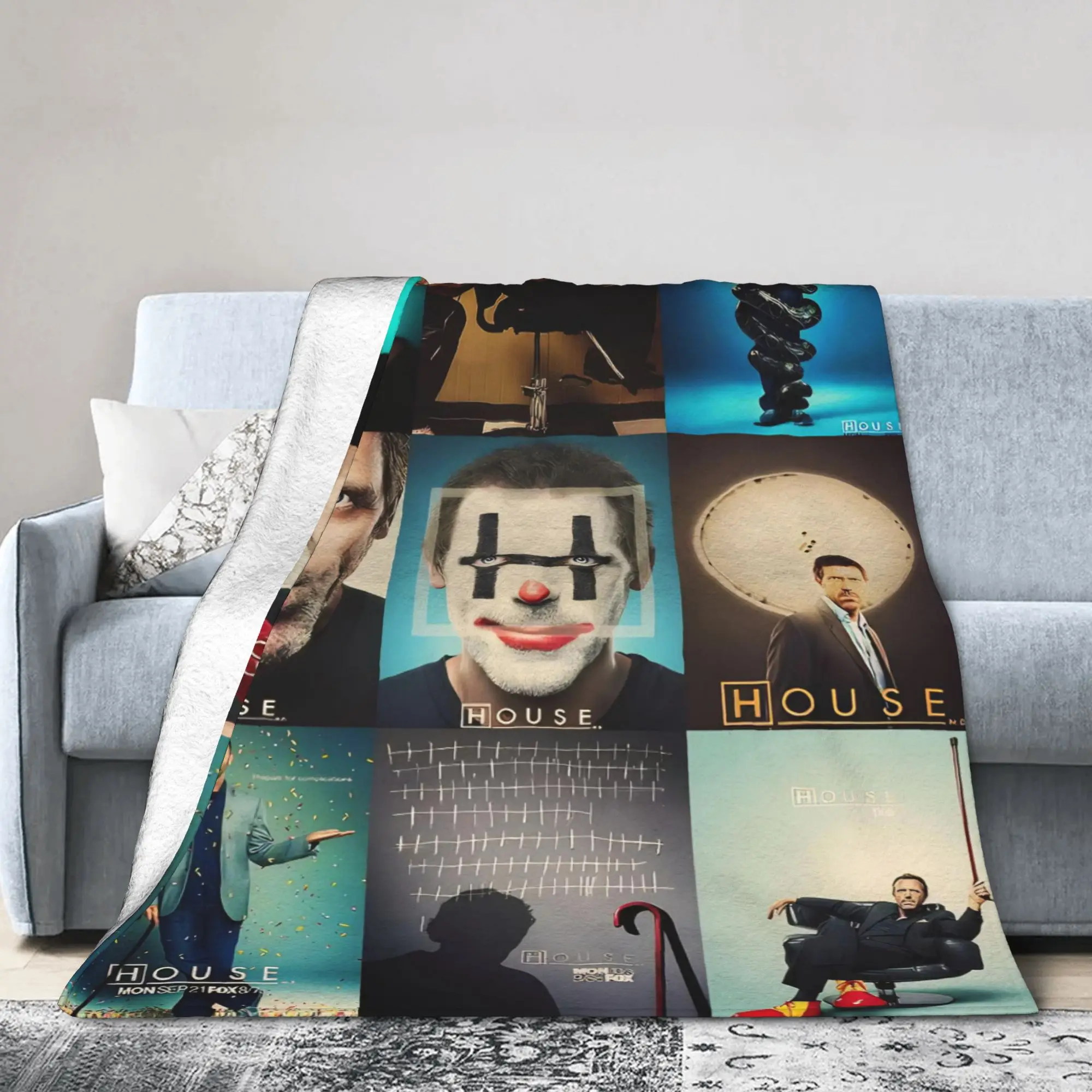 Soft Warm Blanket Travel Dr. Gregory House Throw Blanket House MD American Television Flannel Bedspread For Outdoor Bed Cover
