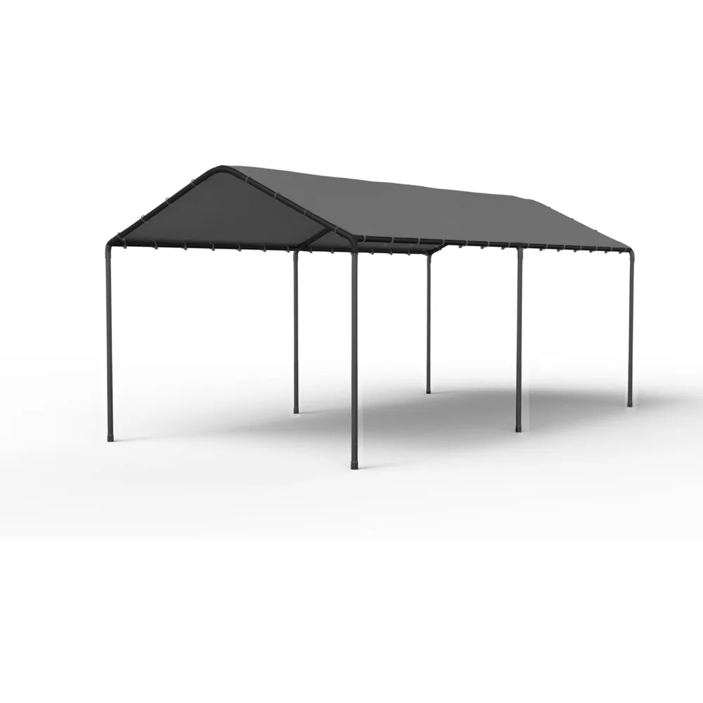 

10x20 Carport Heavy Duty Portable Garage Shelter Metal Car Canopy Tent with UV-Resistant & Weatherproof Top Cover