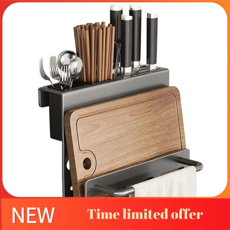 

ABRN-Multifunctional Kitchen Organizer Rack With Spice And Knife Holder, Chopstick Barrel, Essential Kitchen Accessories