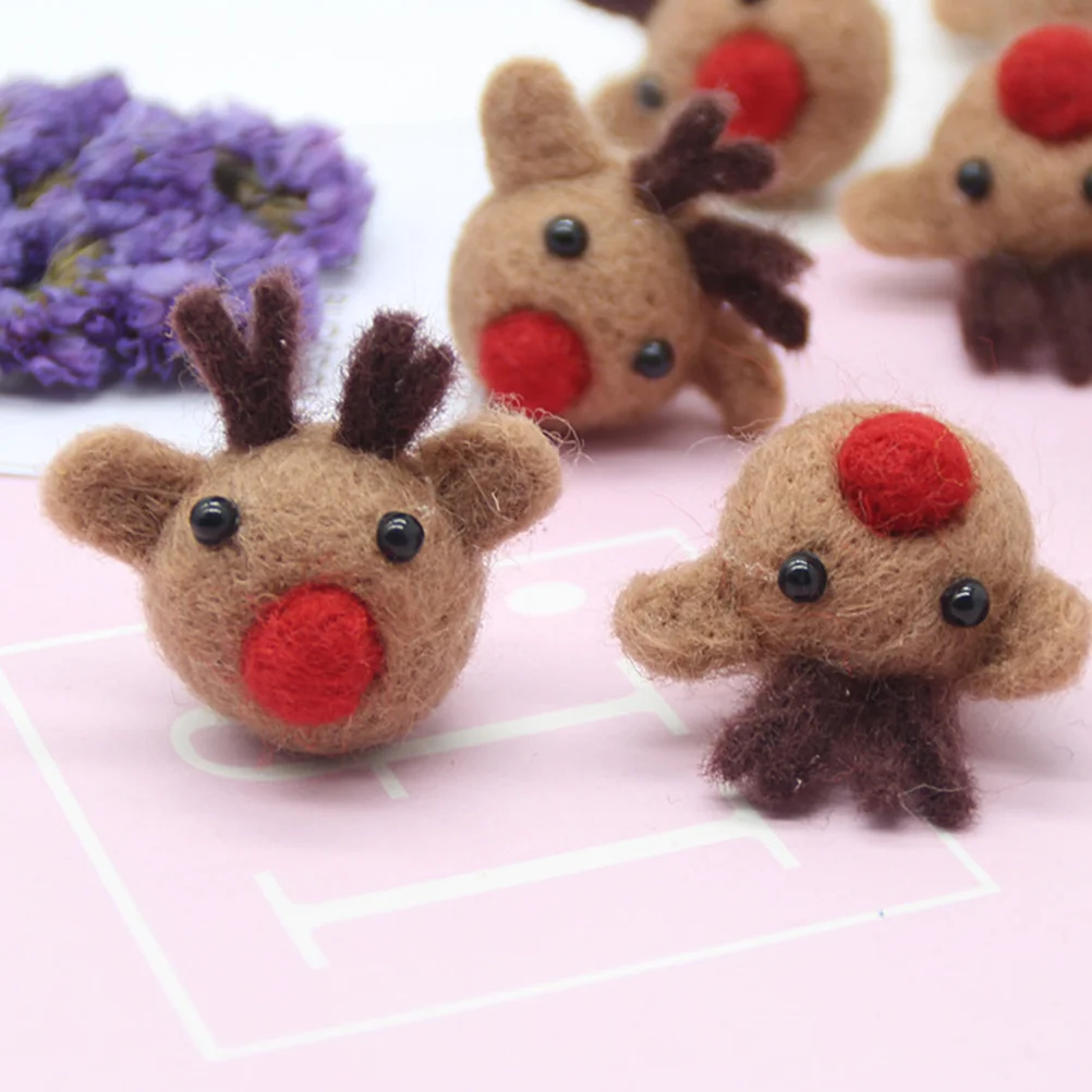 

5Pcs Lovely Felt Corsage Brown Antler Shaped Brooch for Christmas Suit Accessory Holiday Party Prom Ceremony Decorations Kids