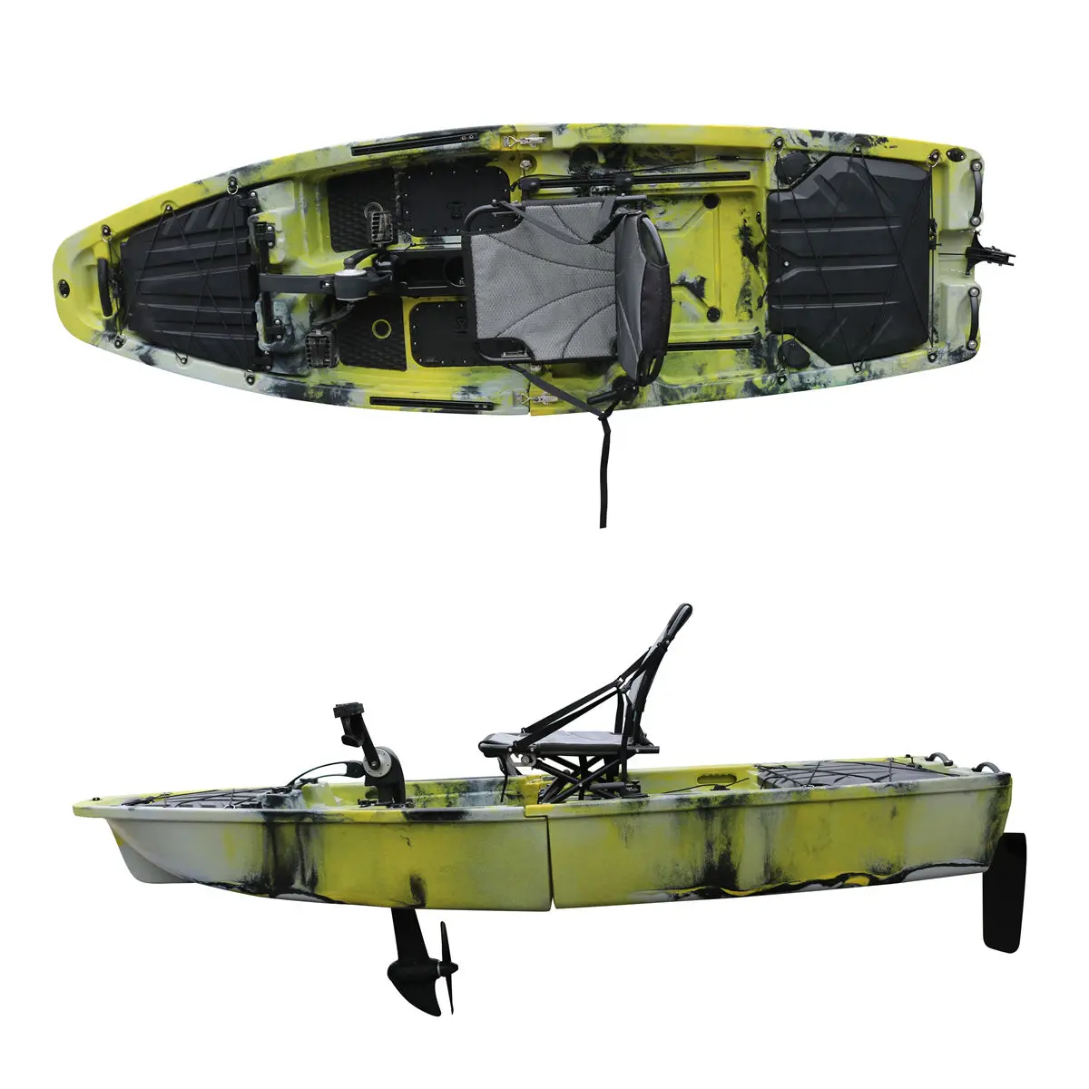 Vicking 9.3FT Single Person Modular Pedal Drive Sea Kayak HDPE PE Hull Plastic Folding Kayak Propeller Fishing Rivers